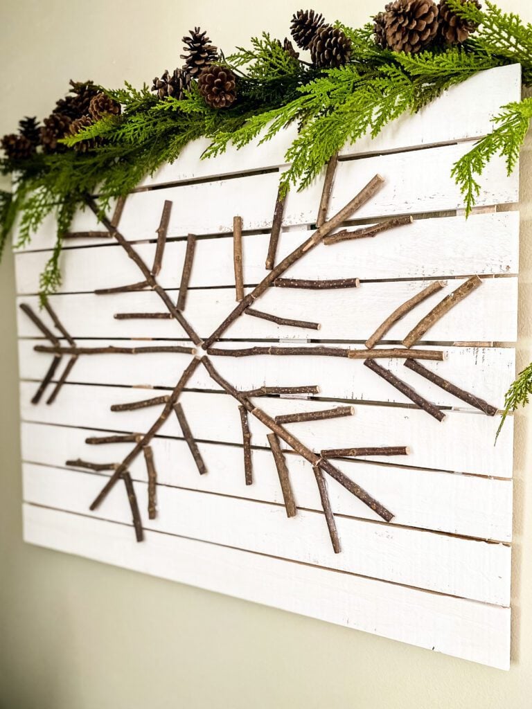 wood snowflake wall art