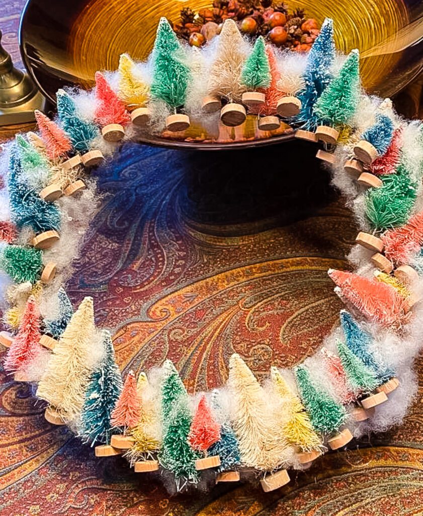 bottle brush tree wreath