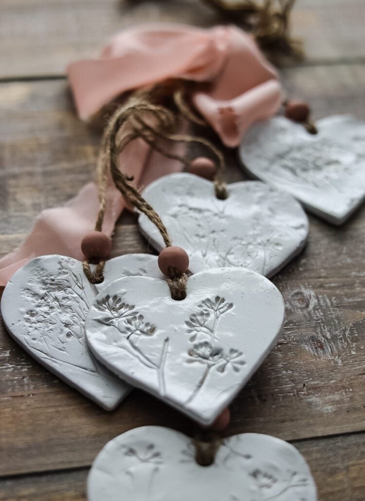 clay heart hanger