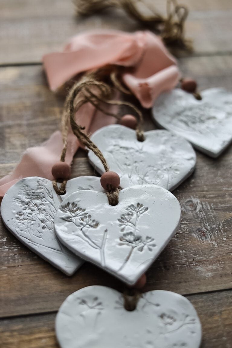clay heart hanger