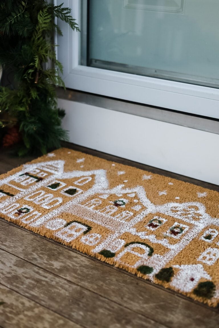 gingerbread house handpainted doormat