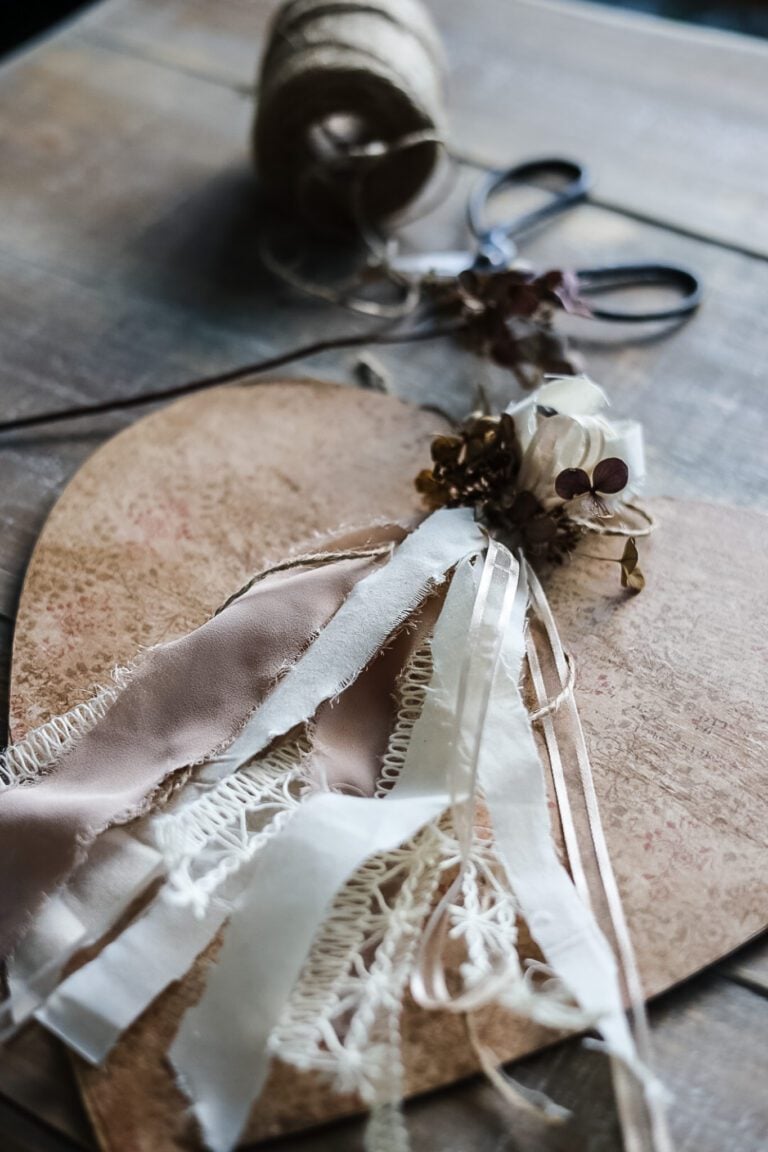 vintage wood hanging heart