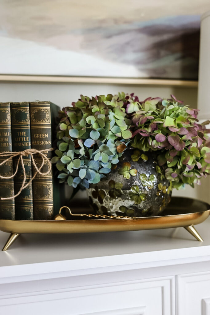 hydrangeas in a glass vase