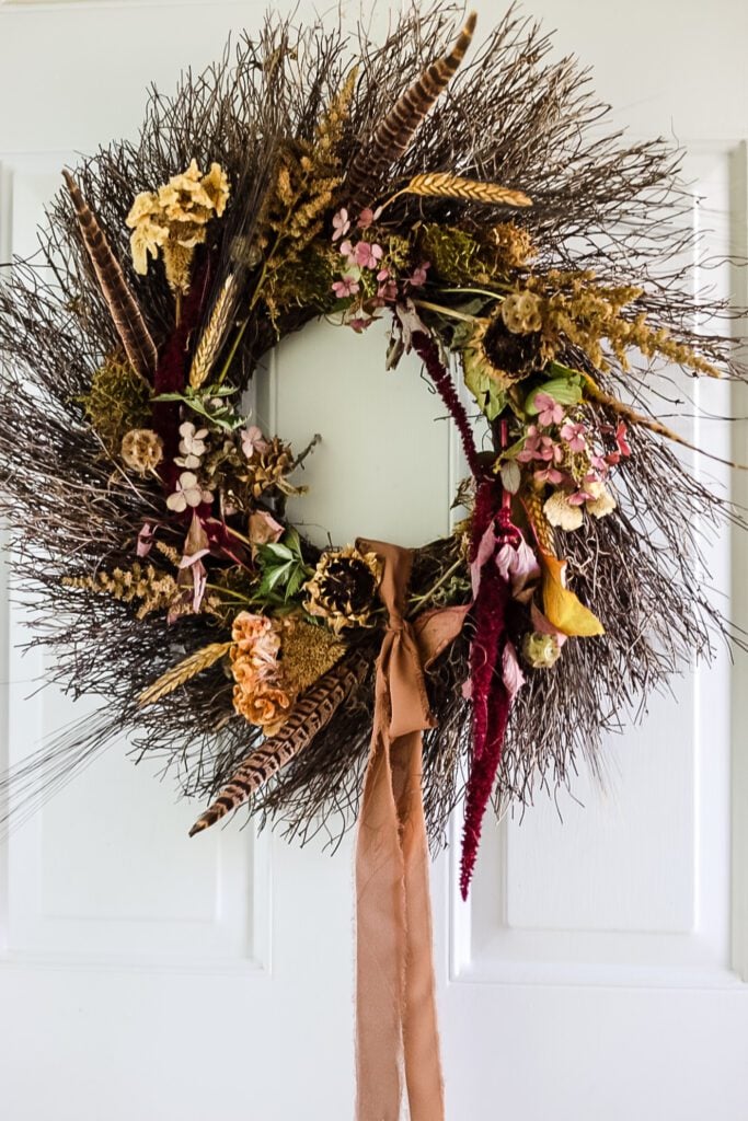 dried flower fall wreath