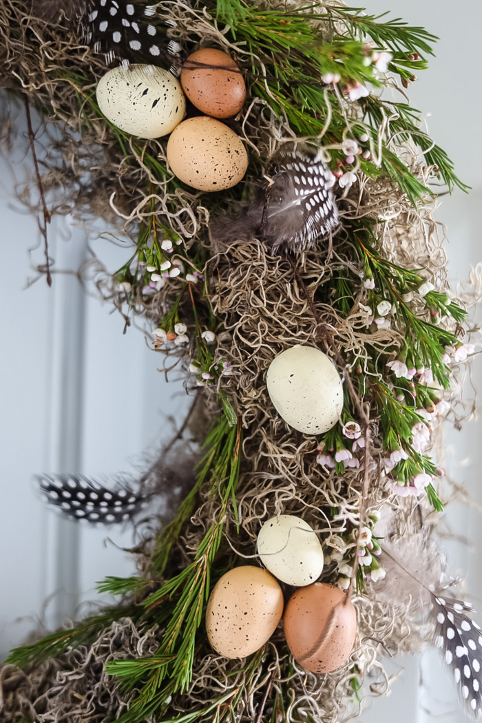 spring wreath with eggs