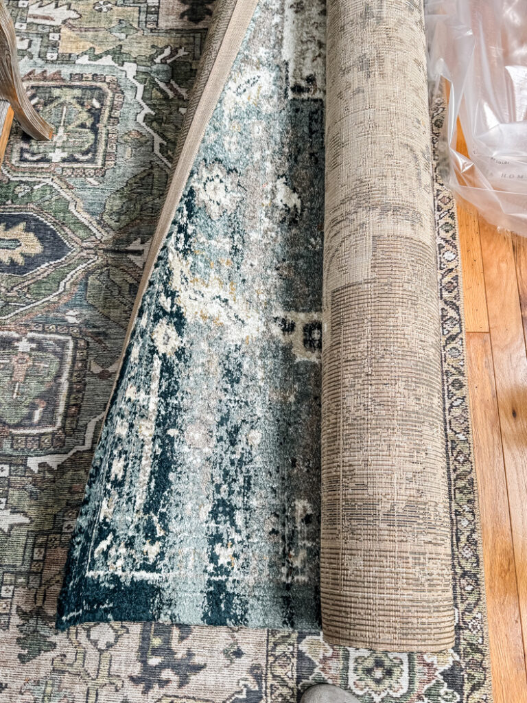 unrolling a new rug