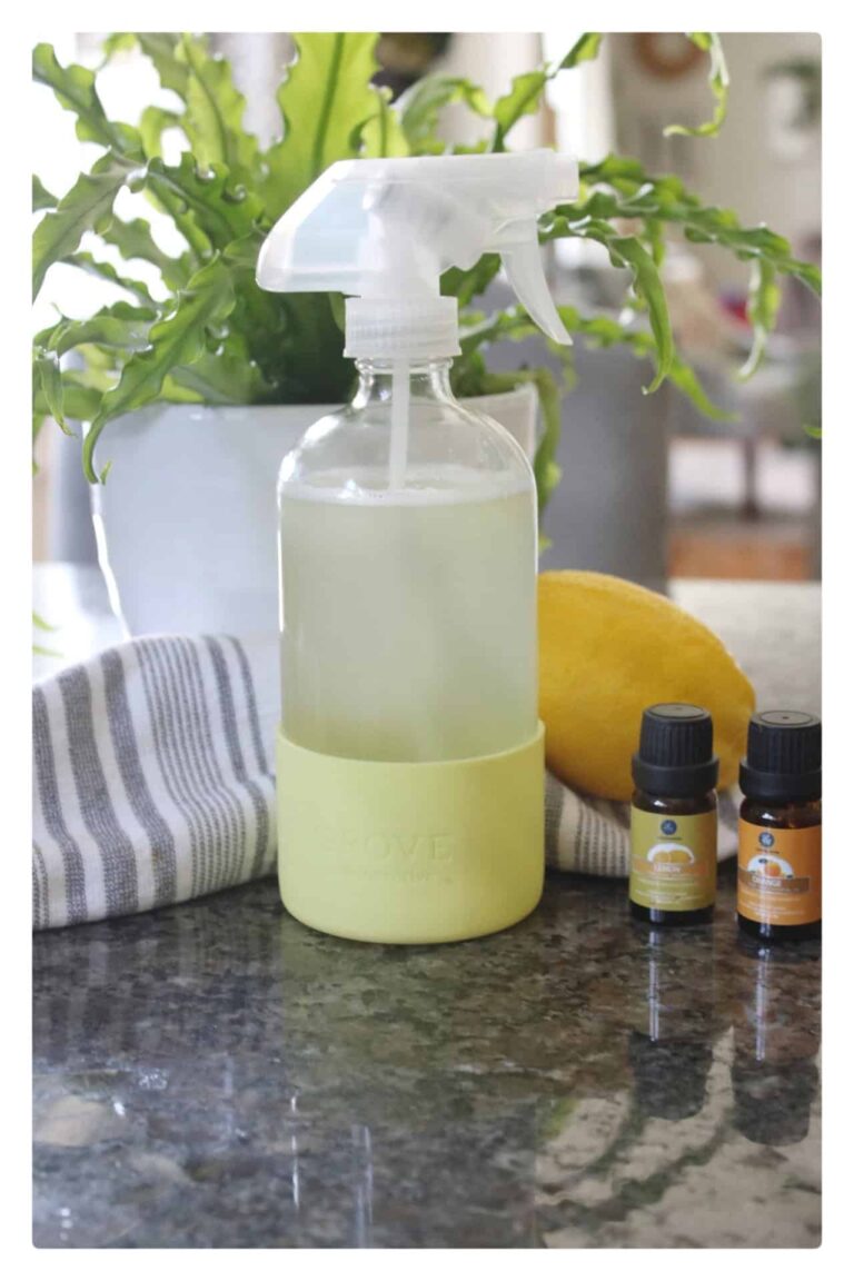 DIY all purpose cleaner in glass bottle