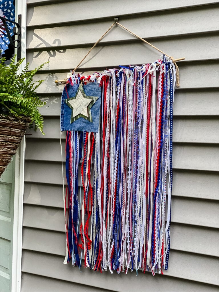 flag decoration made with ribbons