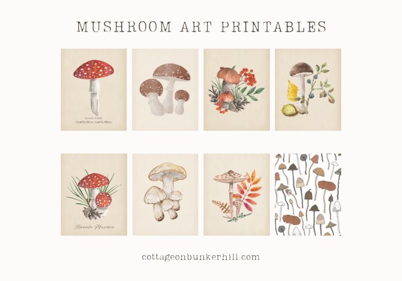 mushroom art printable photo