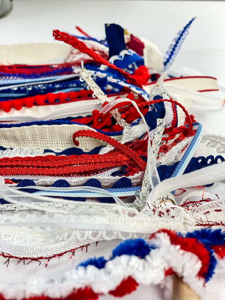 red, white, and blue ribbons