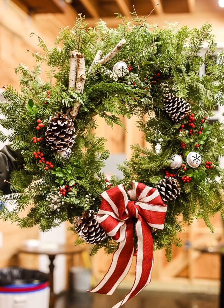 new england winter wreath idea